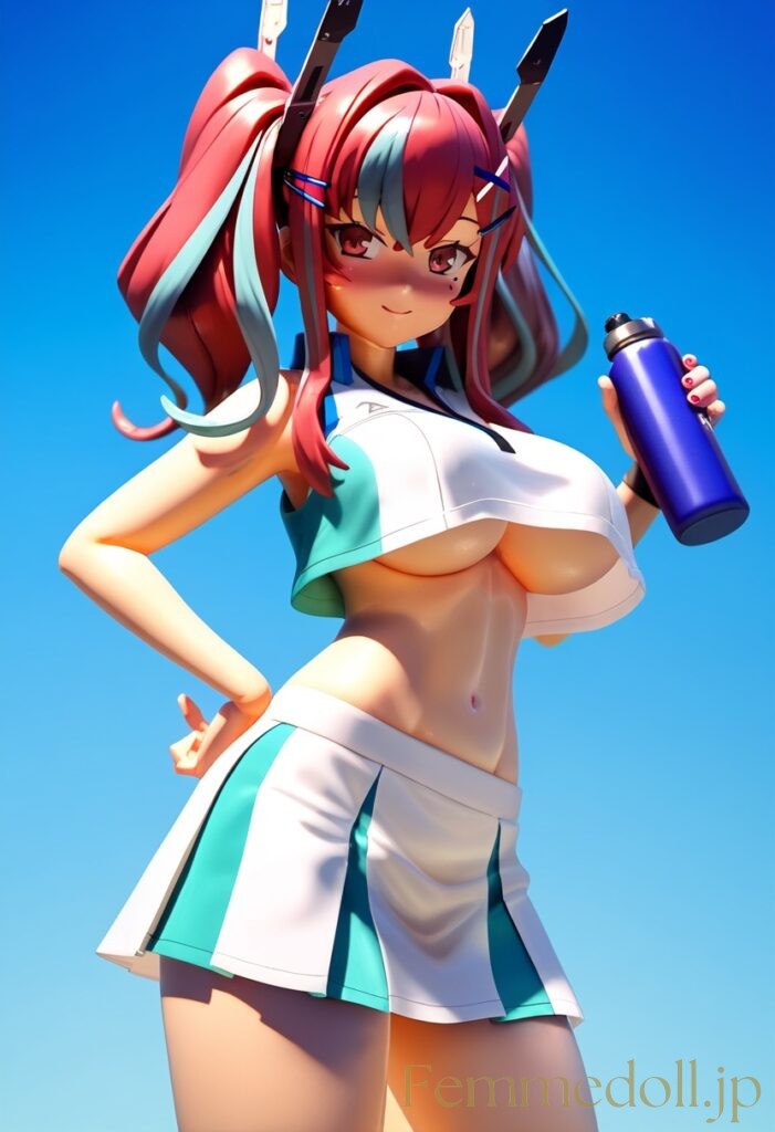 アズールレーン　ブレマートン(テニスウェア)のフィギュア風エロ画像