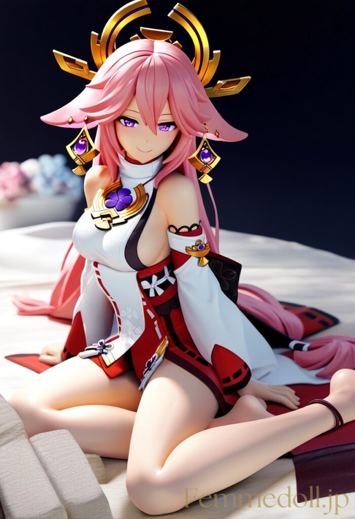 【エロ画像】原神 八重神子のフィギュア風AIイラスト