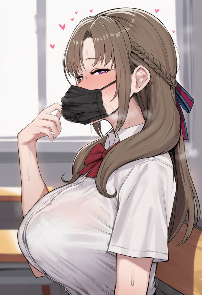 【二次エロ】ペニスギャグ仕込んだまま授業受けてる女の子