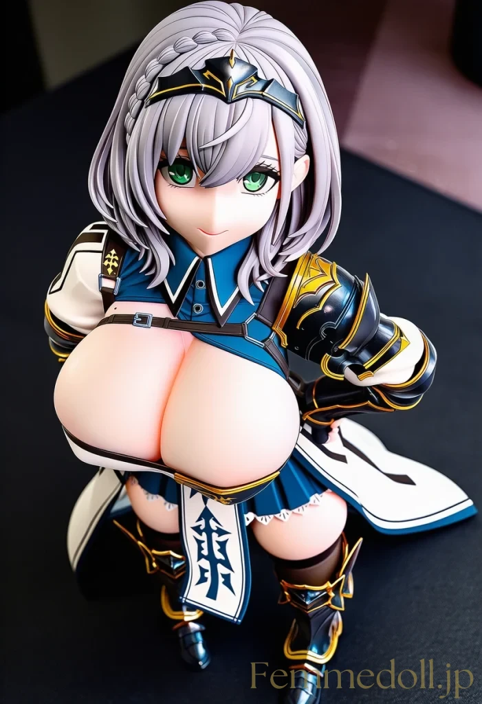 【ホロライブ】白銀ノエル騎士服のKカップが胸チラでプルプル揺れまくり【フィギュア風エロ30枚】