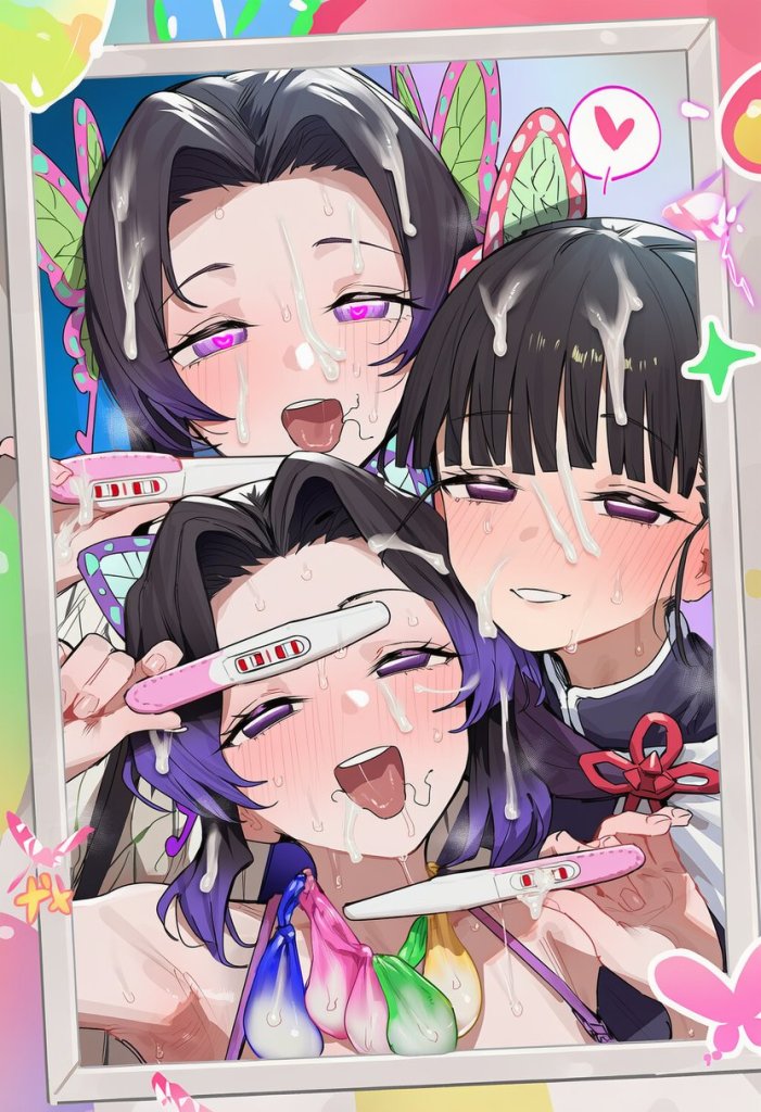 【画像】胡蝶姉妹が中出しされまくって孕まされてるエロ画像集