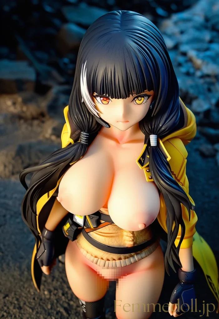 【ドルフロ/エロ画像】巨乳RO635の屋外セミヌード、風に舞う黒髪が印象的な画像集