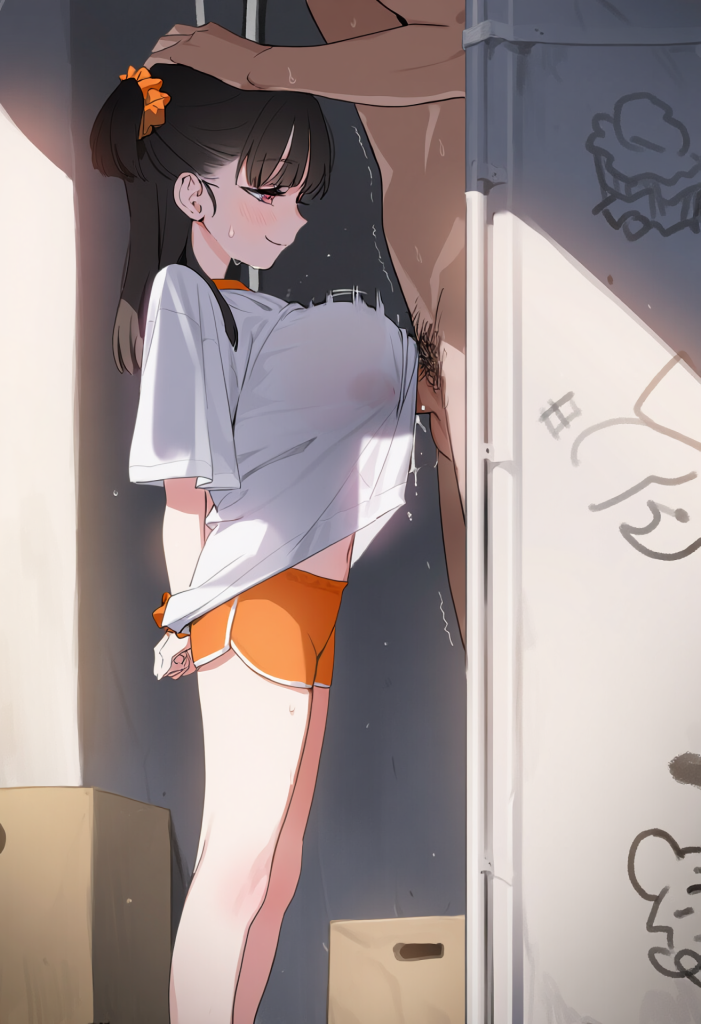 【二次エロ】巨乳女の子の着衣パイズリで抜いてもらうエロ画像