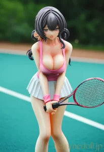 【オリジナル】テニス美少女「んっ、汗が…」胸チラで男をムラムラさせちゃう♡【AIエロイラスト24枚】