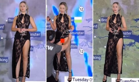 【放送事故】お天気お姉さん、生放送直前のパンツ丸見えシーンがネットに流出、エロすぎだろ…