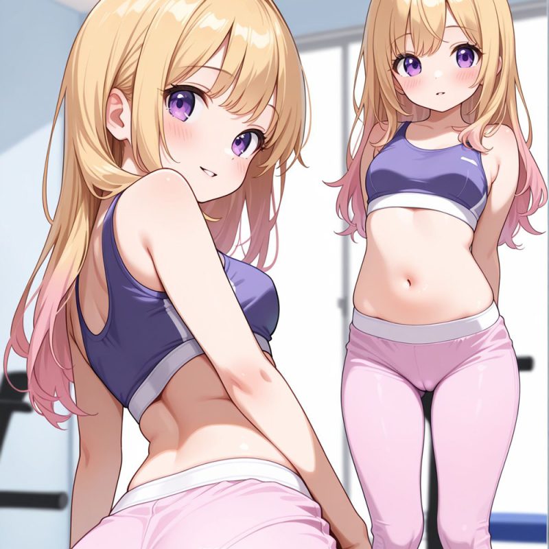 しなやかに、くいこむ…！ それが着エロのまんすじクオリティ‼︎ スポーツレギンス少女たちのキワどすぎるセクシーポーズをマルチビュー視点で堪能せよ！［30枚］